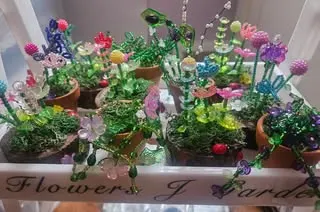 Collection of colorful beaded plants