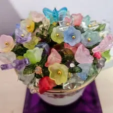 Soft pastel beaded flowers